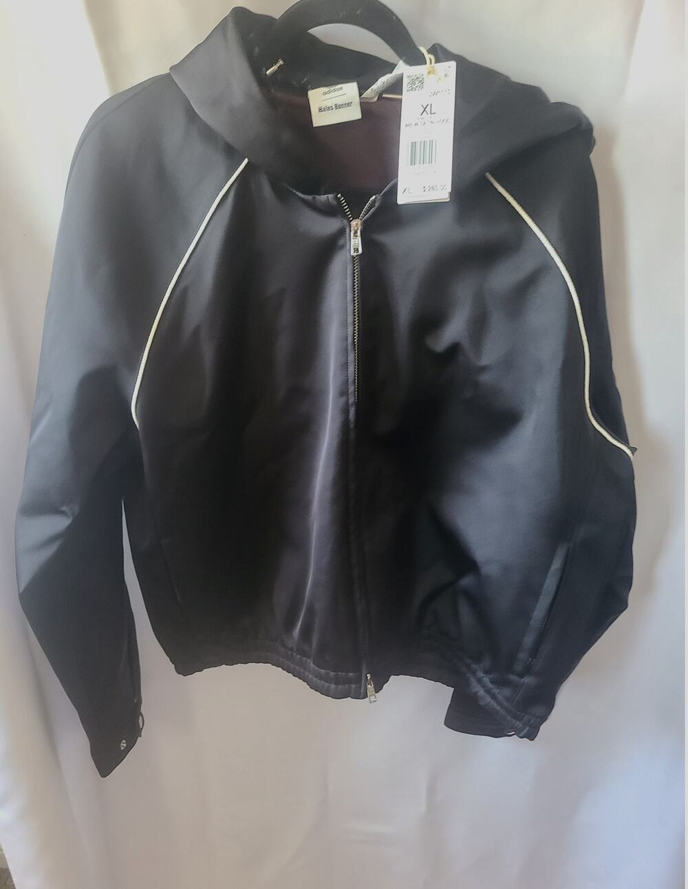 Adidas x Wales Bonner Women’s Black Satin Hood Track Jacket XL NWT $280
